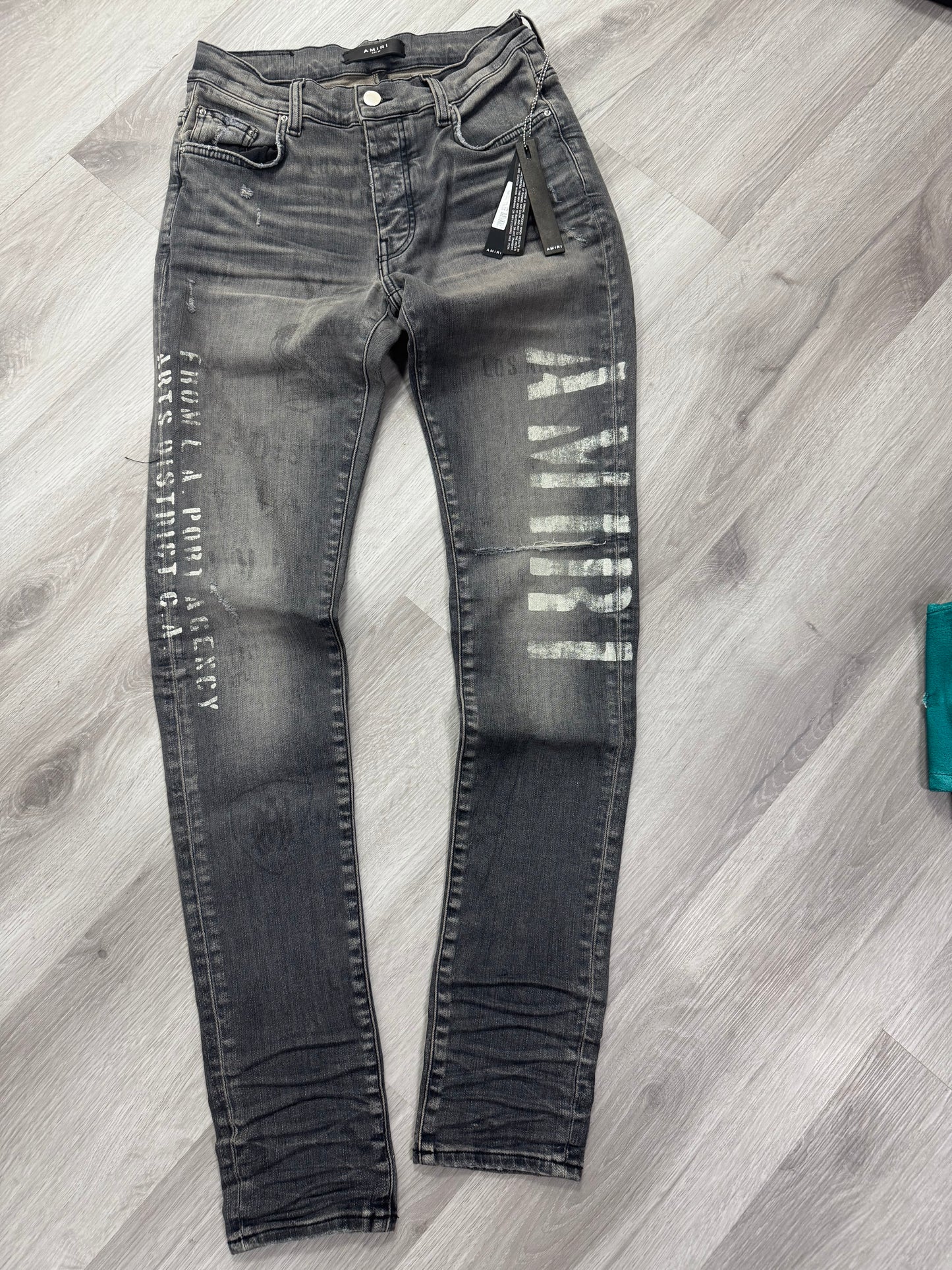 Grey Military Stencil Jeans