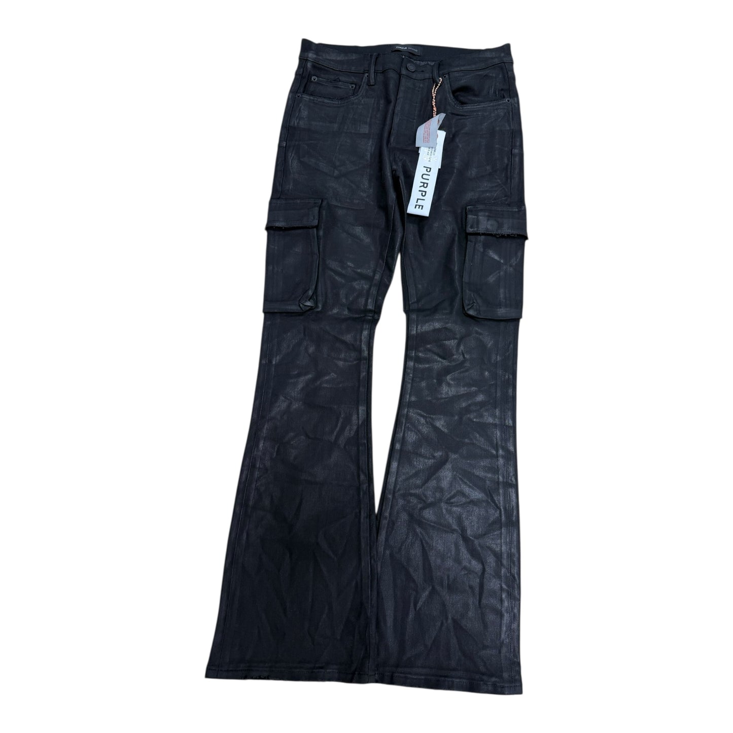 Leather Cargo Jeans