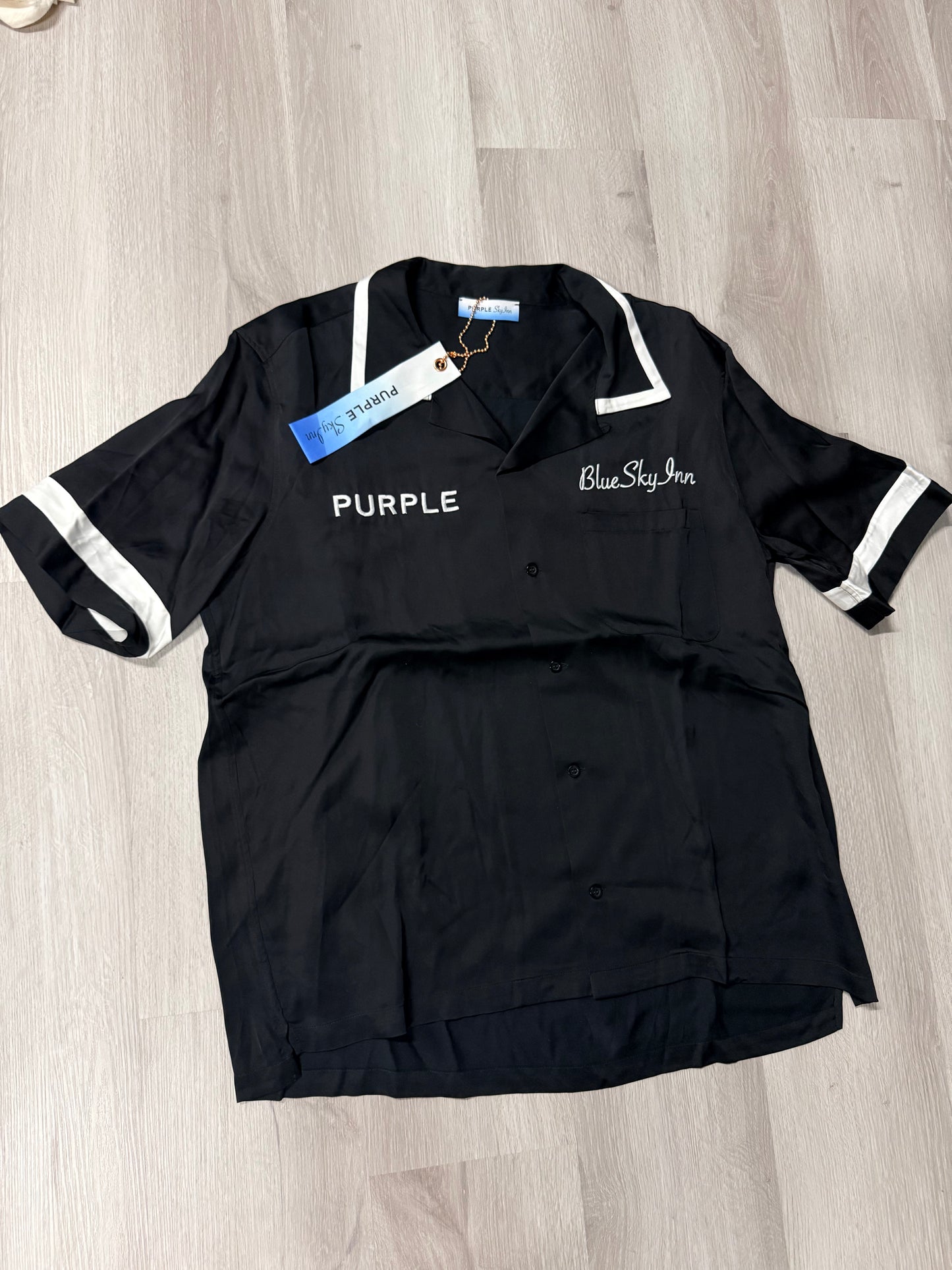 Blue Tag Button Up Tee