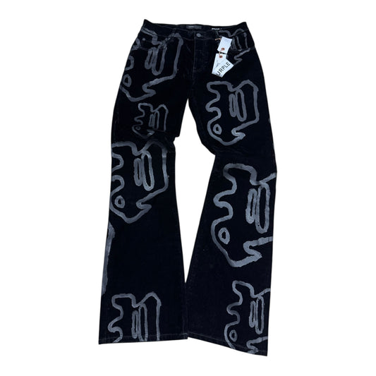 Graffiti P Logo Flare Jeans