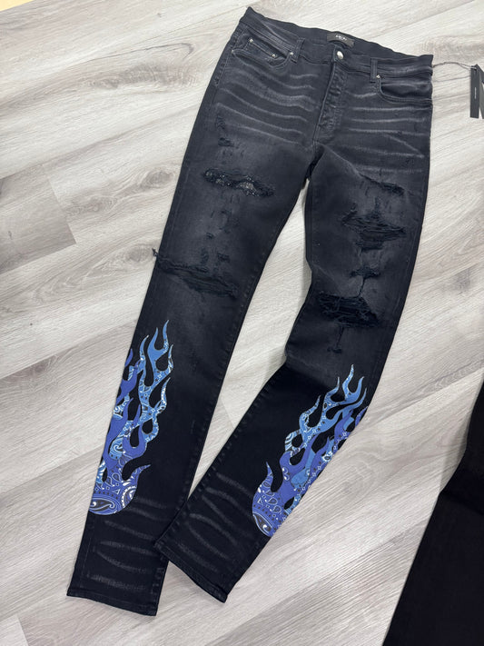 Flame Jeans Black/Blue