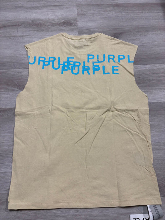 Beige/Blue Logo Tank Top