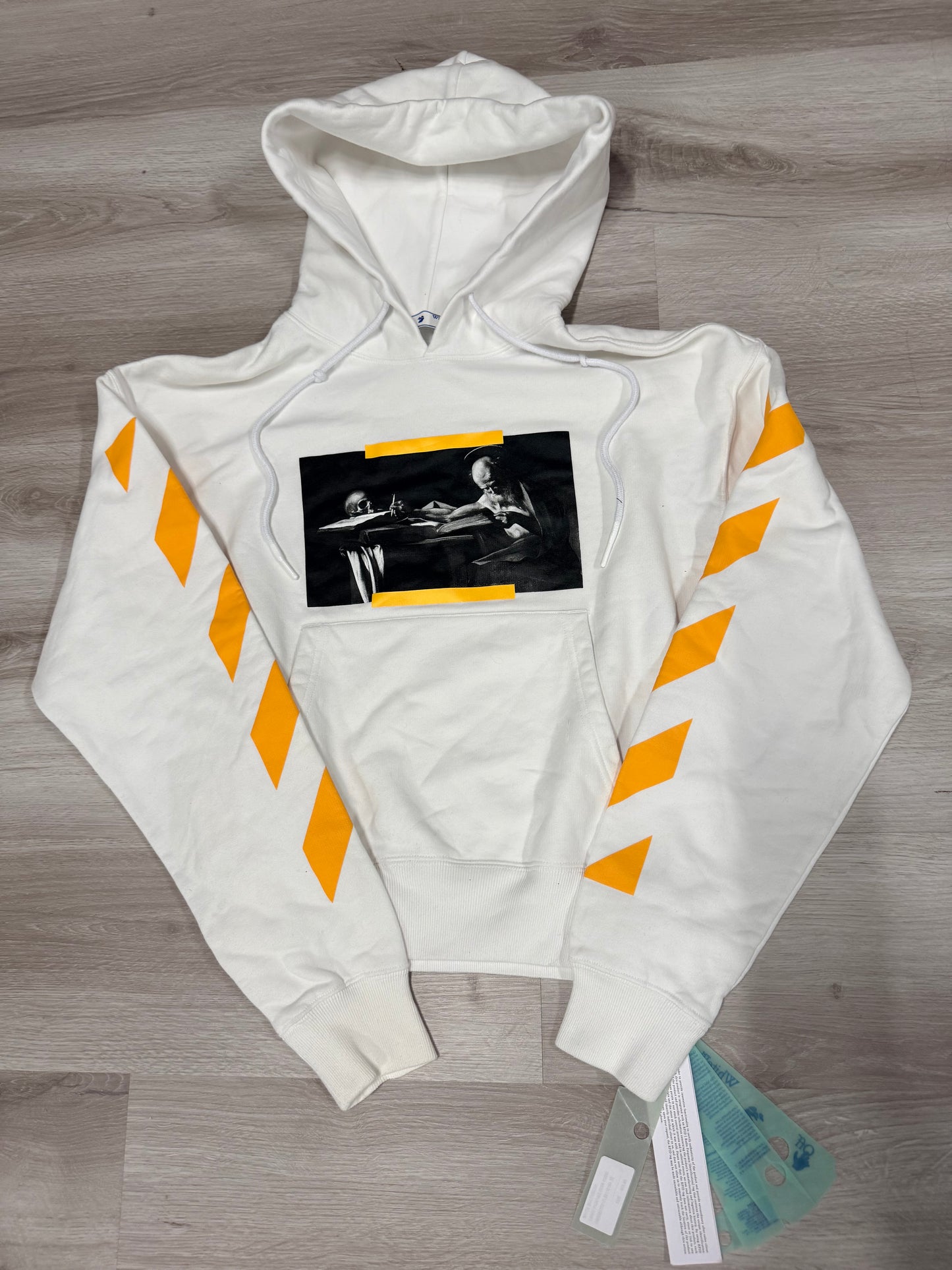 White / Yellow Hoodie
